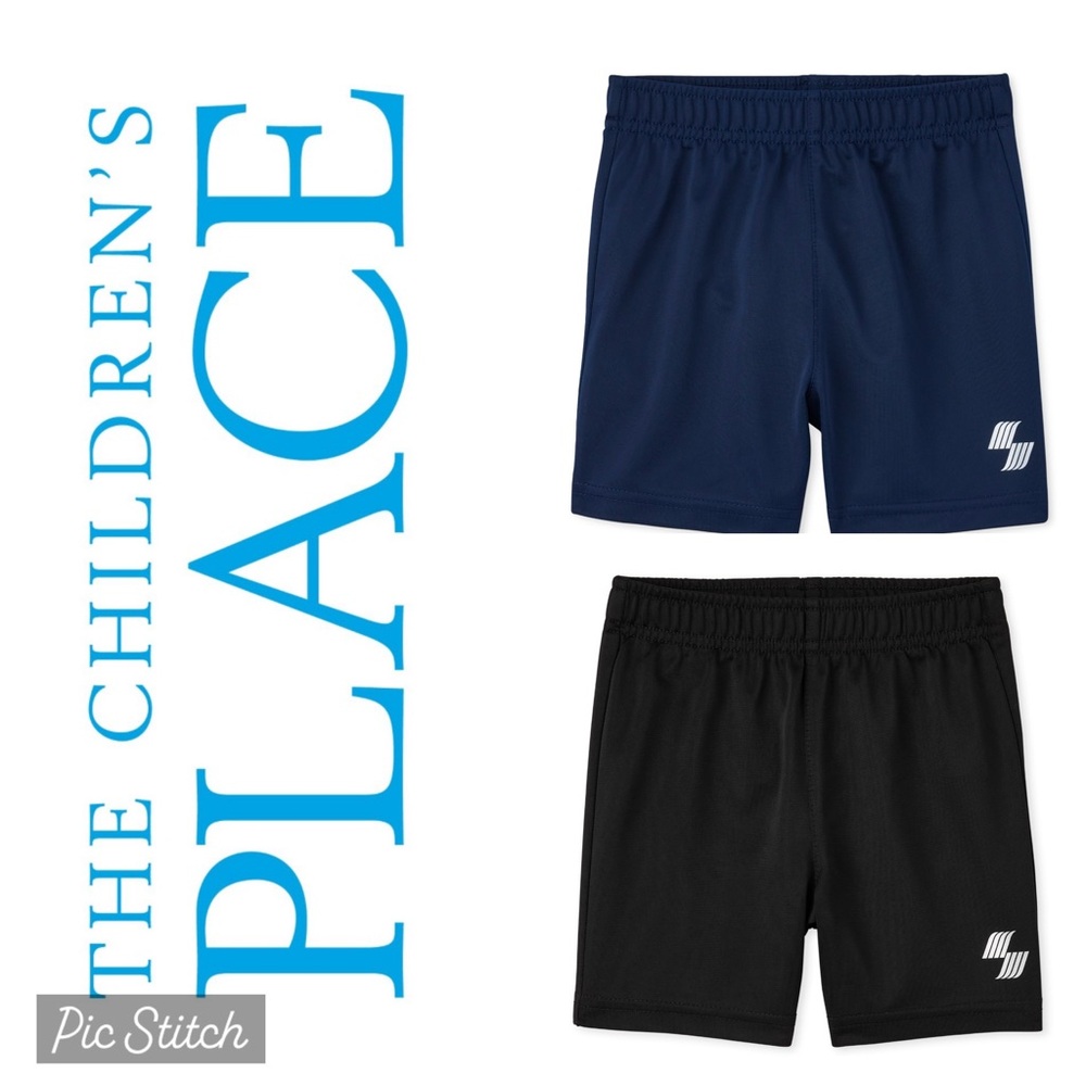 The Children's Place Toddler Boy Basketball Shorts Bundle, Navy & Black, NWT